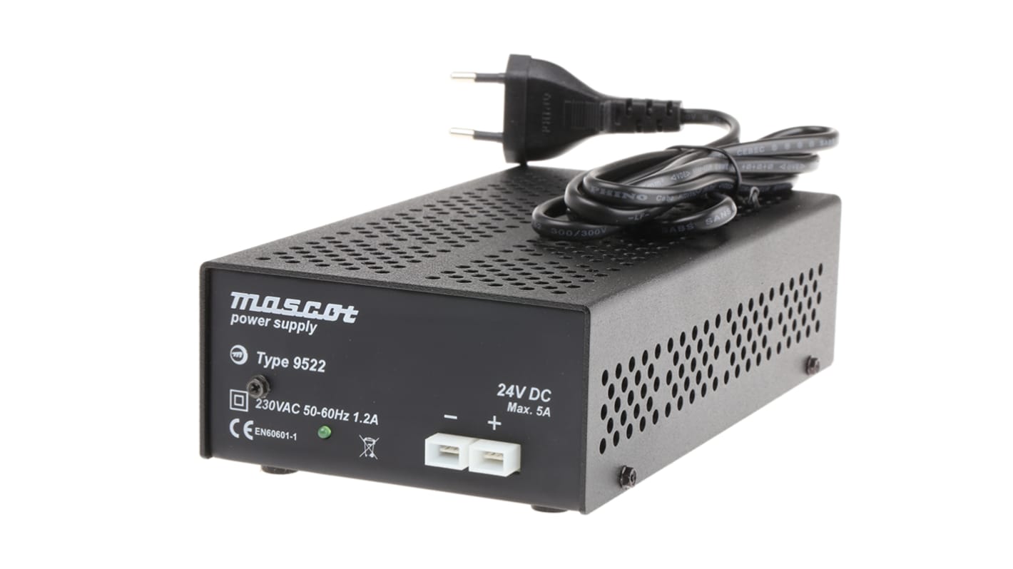 Mascot 135W Power Brick AC/DC Adapter 24V dc Output, 5A Output