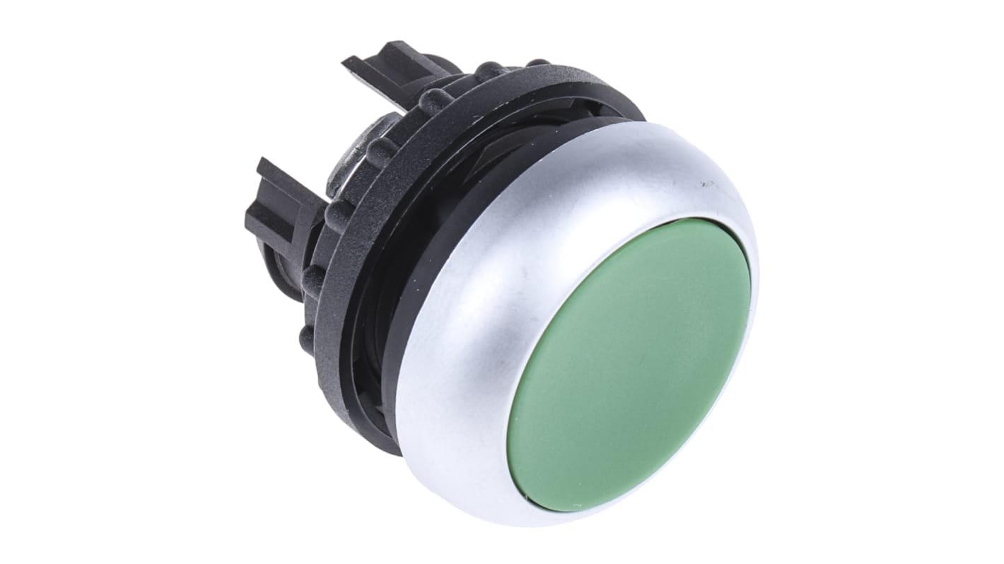 Cabezal de pulsador Eaton serie RMQ Titan M22, Ø 22mm, de color Verde, Redondo, Momentáneo, IP69K