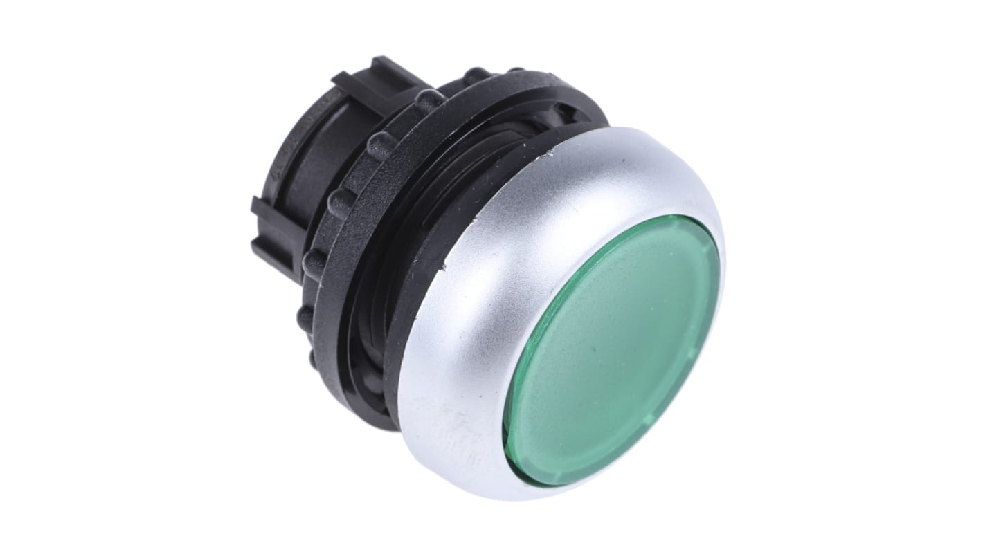 Cabezal de pulsador Eaton serie RMQ Titan M22, Ø 22mm, de color Verde, Momentáneo, IP69K