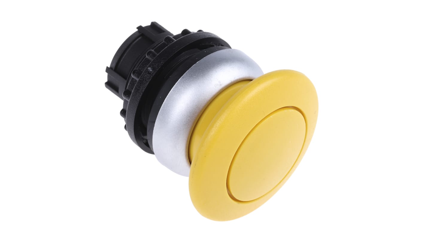 Cabezal de pulsador Eaton serie RMQ Titan M22, Ø 22mm, de color Amarillo, Redondo, Momentáneo, IP66, IP67, IP69