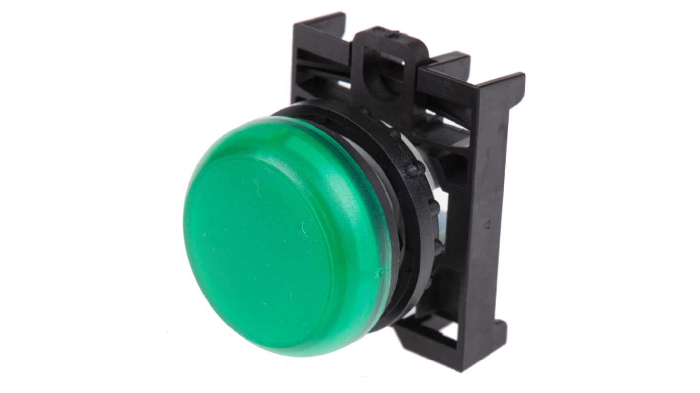 Światło kontrolne – reflektor, seria: RMQ Titan M22, kolor: Zielony, otwór: 22.5mm, IP69K, Wpuszczany montaż panelowy