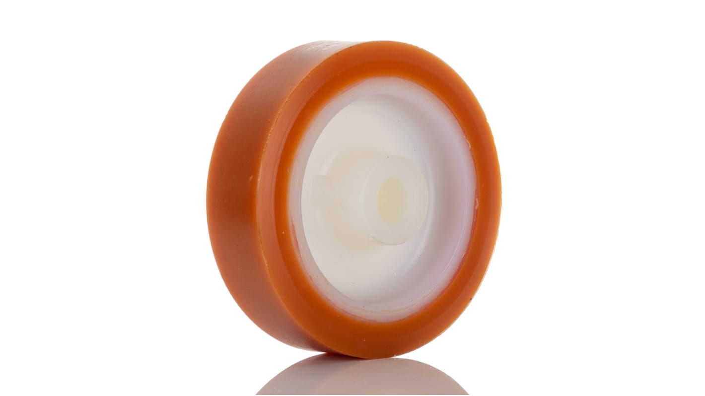 LAG Orange, White Polyurethane Abrasion Resistant, Hygienic, Laceration Resistant, Non-Marking Trolley Wheel, 200kg