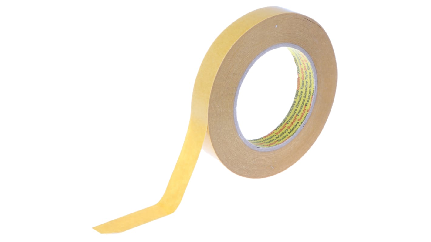 3M 9040 Beige Double Sided Paper Tape, 0.1mm Thick, 7.5 N/cm, Paper Backing, 19mm x 50m