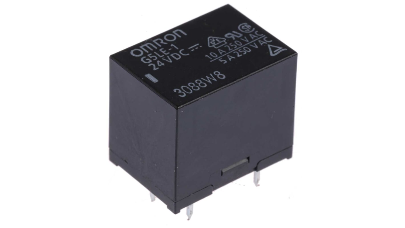 Omron PCB Mount Power Relay, 24V dc Coil, 10A Switching Current, SPDT