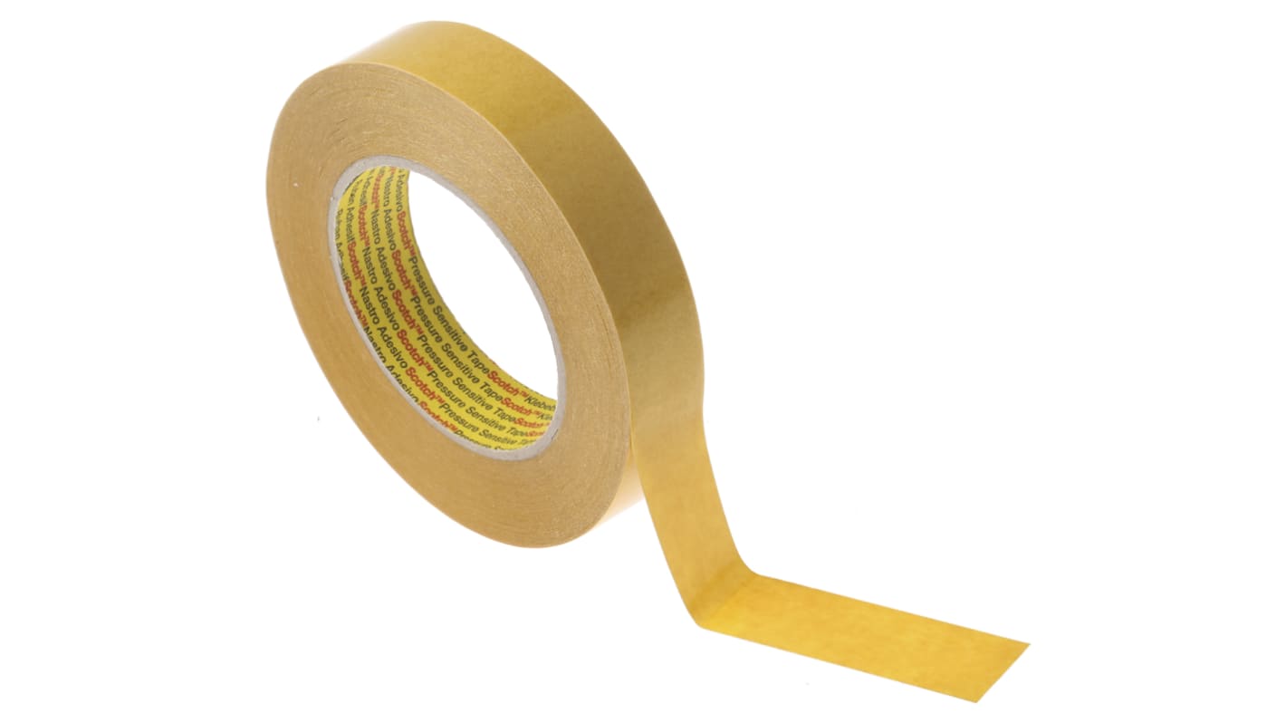 3M 9040 Beige Double Sided Paper Tape, 0.1mm Thick, 7.5 N/cm, Paper Backing, 25mm x 50m
