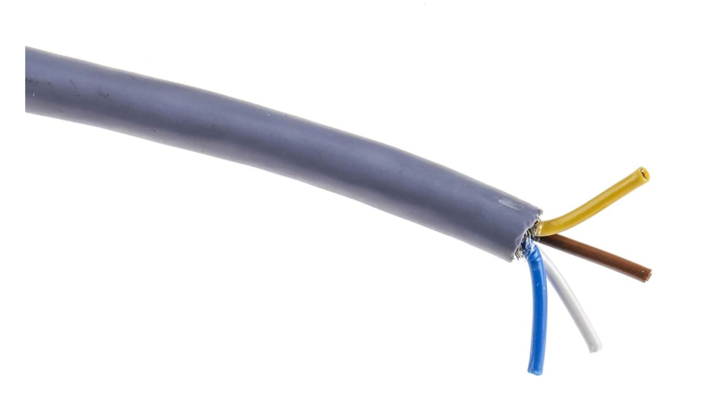 Cable de datos apantallado Nexans SMBL de 4 conductores, 0,34 mm², 22 AWG, long. 100m, Ø ext. 5mm Gris