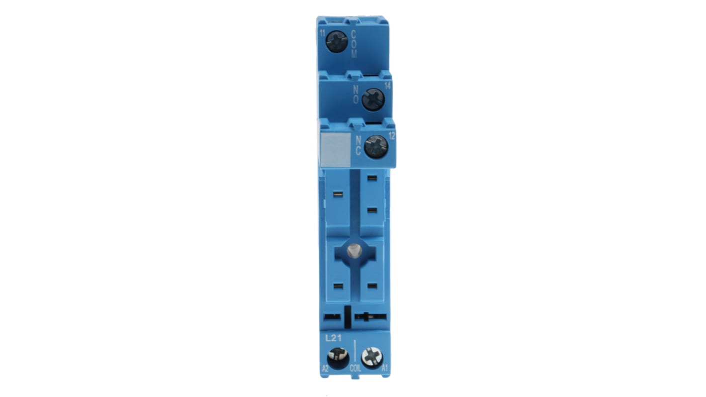 Finder 95 250V ac DIN Rail Relay Socket, for use with 40.31 Series Relay