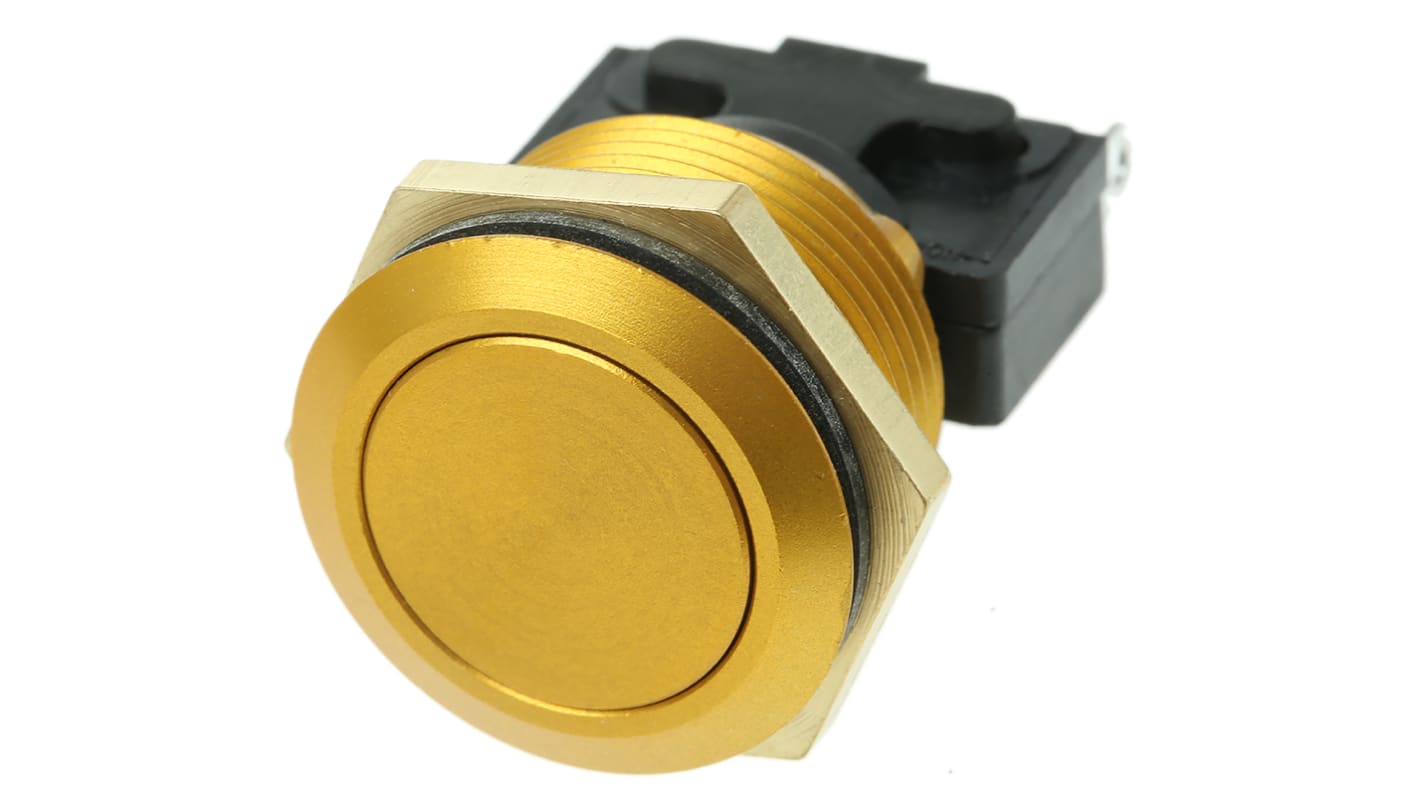ITW Switches 76-95 Series Push Button Switch, Momentary, Panel Mount, 19.2mm Cutout, SPDT, 250V ac, IP67