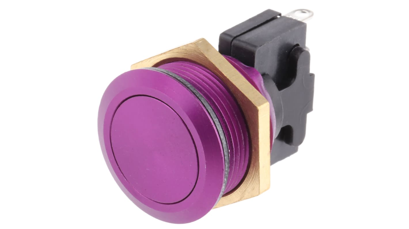 ITW Switches 76-95 Series Push Button Switch, Momentary, Panel Mount, 19.2mm Cutout, SPDT, 250V ac, IP67