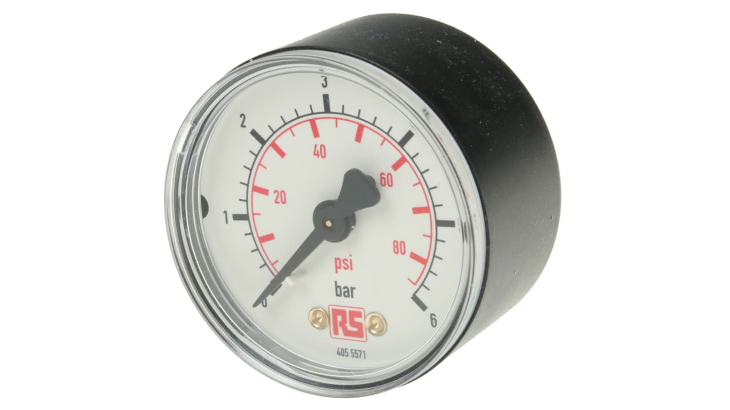 WIKA Analogue Pressure Gauge 6bar Back Entry, 7203522, With RS Calibration, 0bar min.