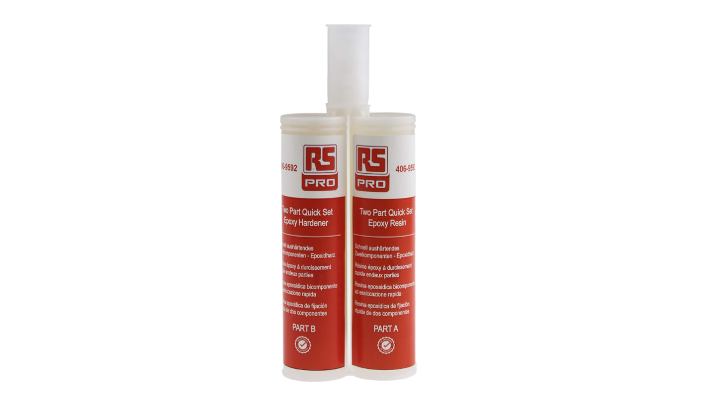 RS PRO  2K Epoxidkleber Flüssig Gelb, Doppelkartusche 200 ml, für Aluminium, Stahl