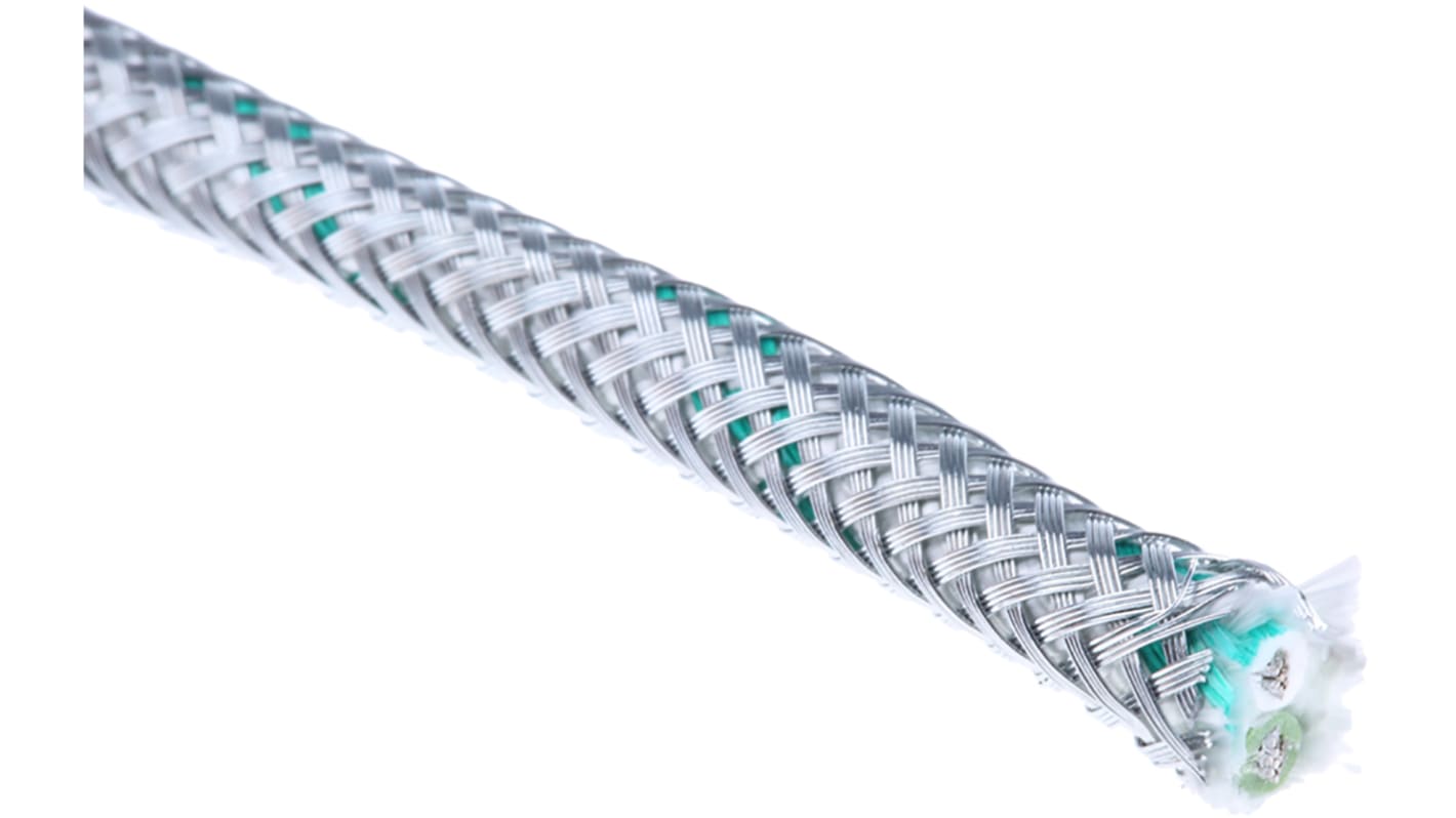 Cable de extensión RS PRO para termopares tipo K, temp. máx. +250°C, long. 25m, aislamiento de Caucho de Silicona