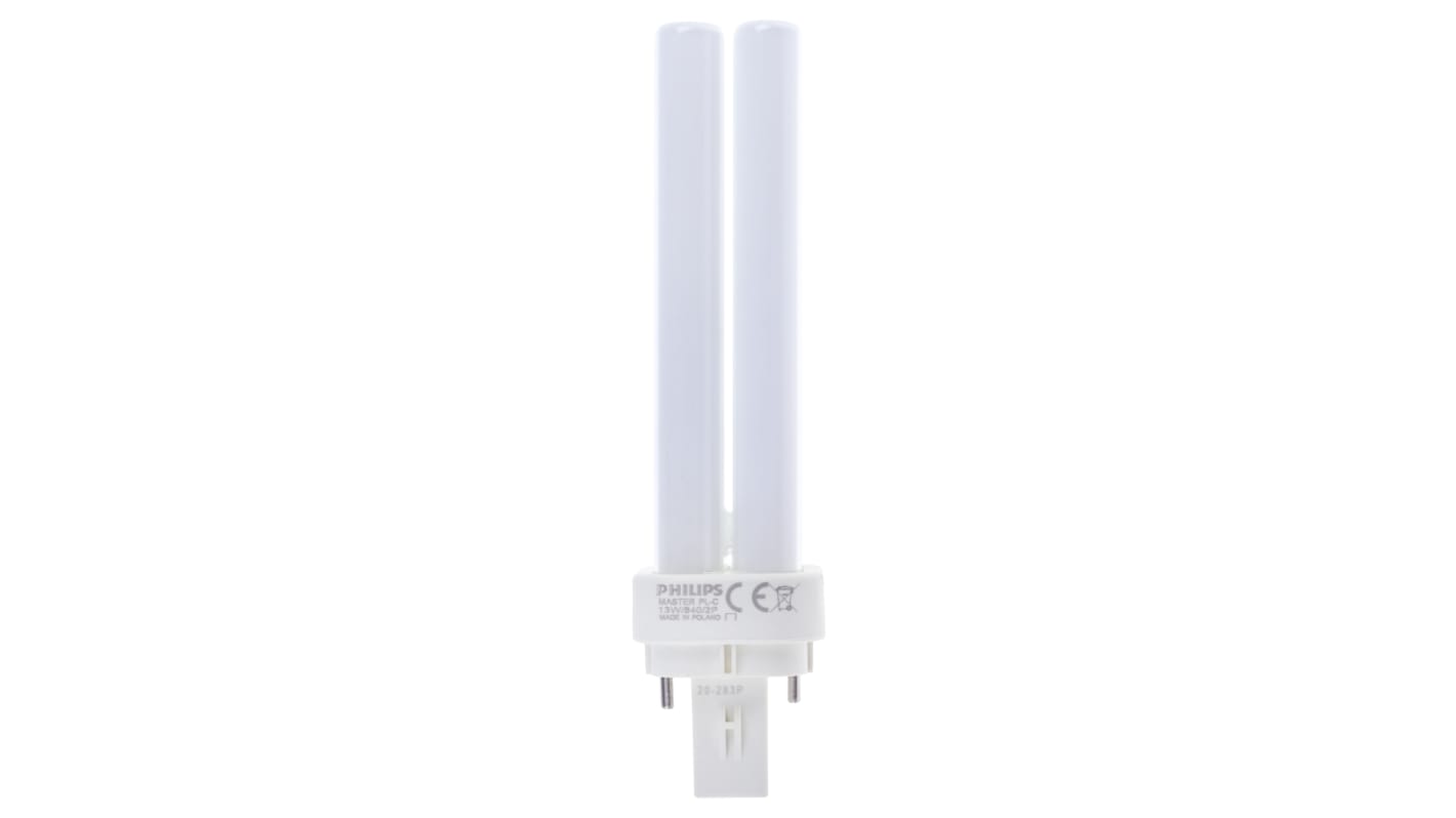 G24d-1 Quad Tube Shape CFL Bulb, 13 W, 4000K, Cool White Colour Tone