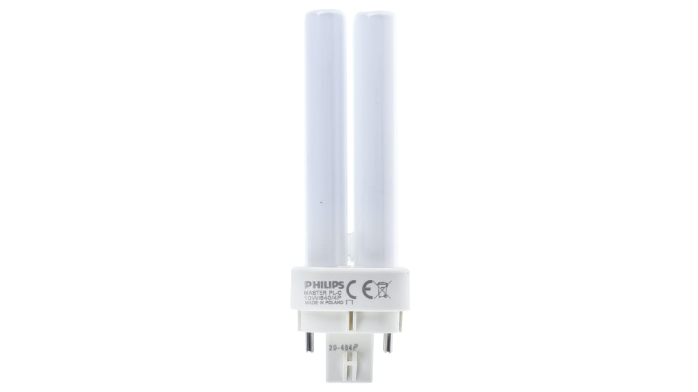 Philips Lighting G24q-1 Quad Tube Shape CFL Bulb, 10 W, 4000K, Cool White Colour Tone