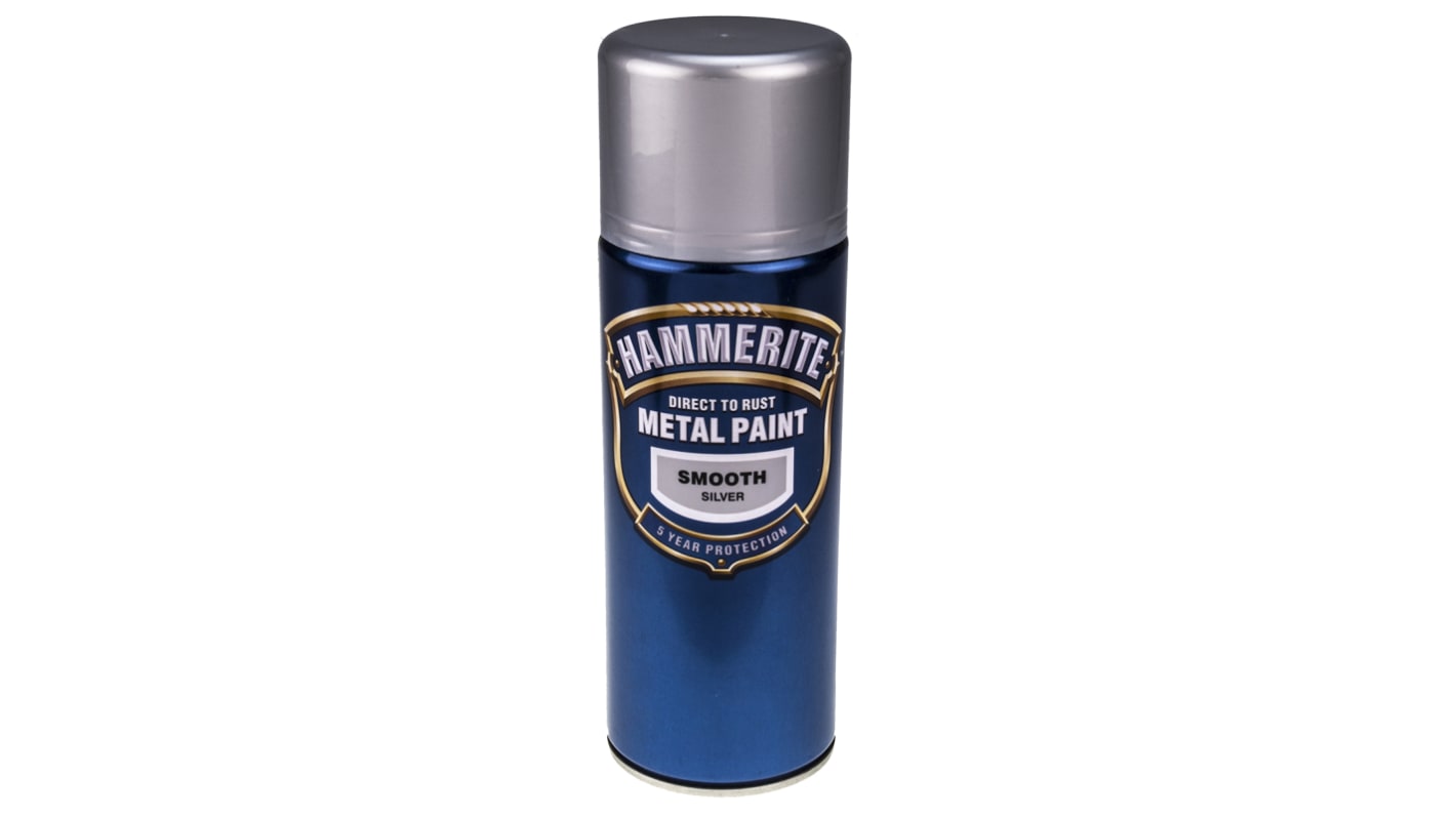 5084785 Hammerite 400ml Silver Smooth Spray Paint RS