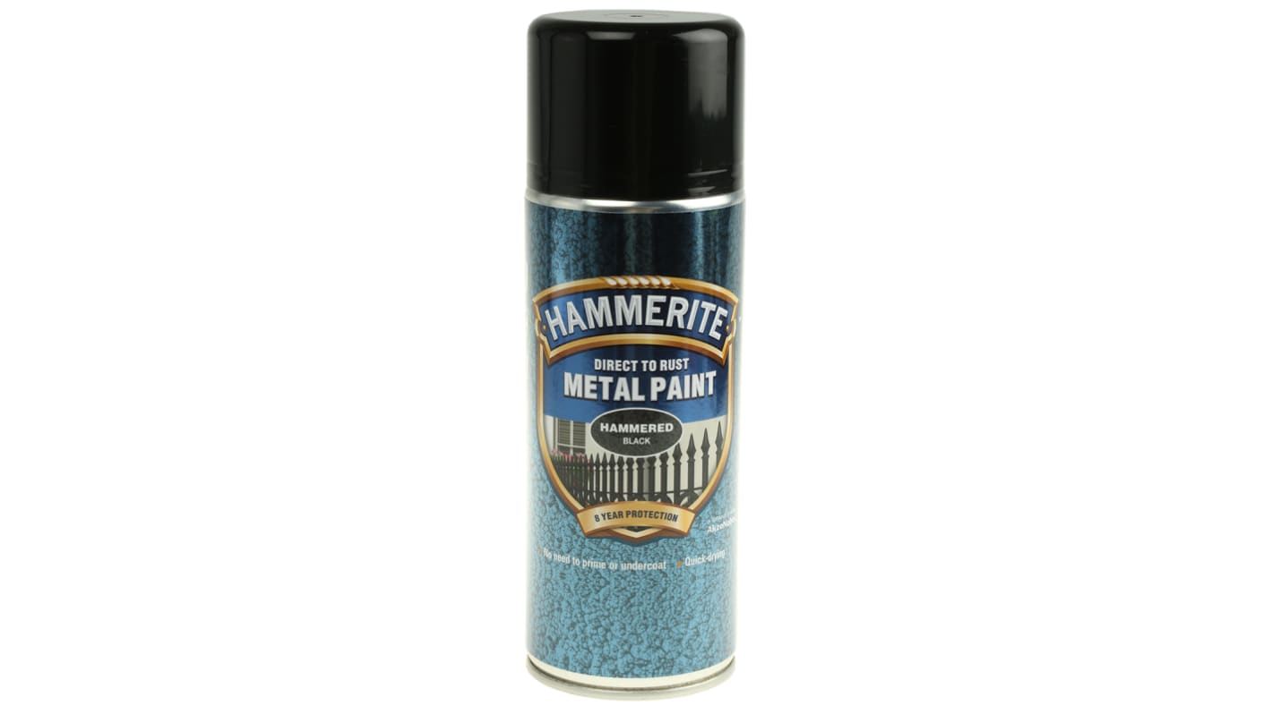 5084781 Hammerite 400ml Black Hammered Spray Paint RS