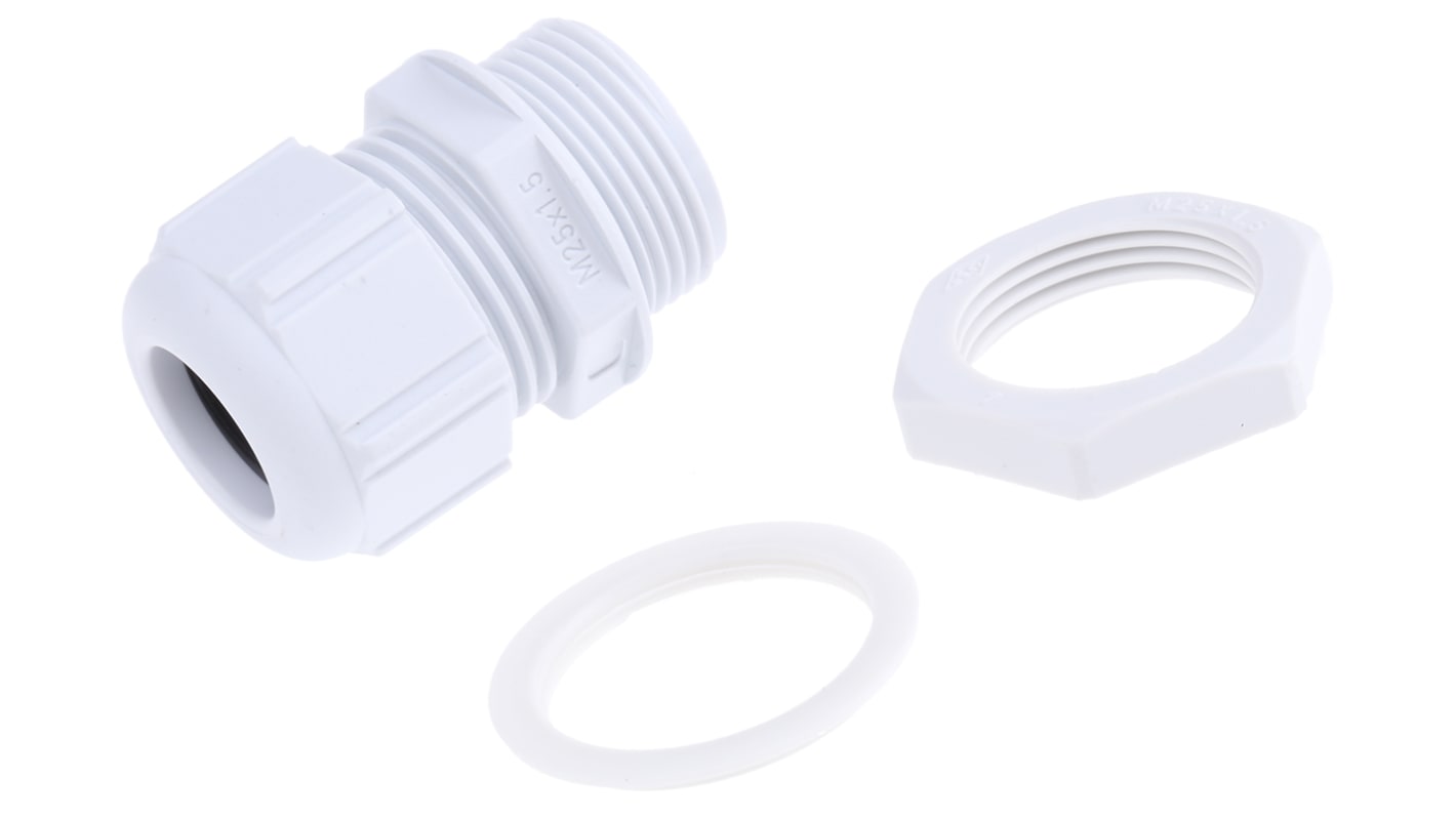 Spelsberg KVR Series White Polyamide Cable Gland, M25 Thread, 7mm Min, 16mm Max, IP68