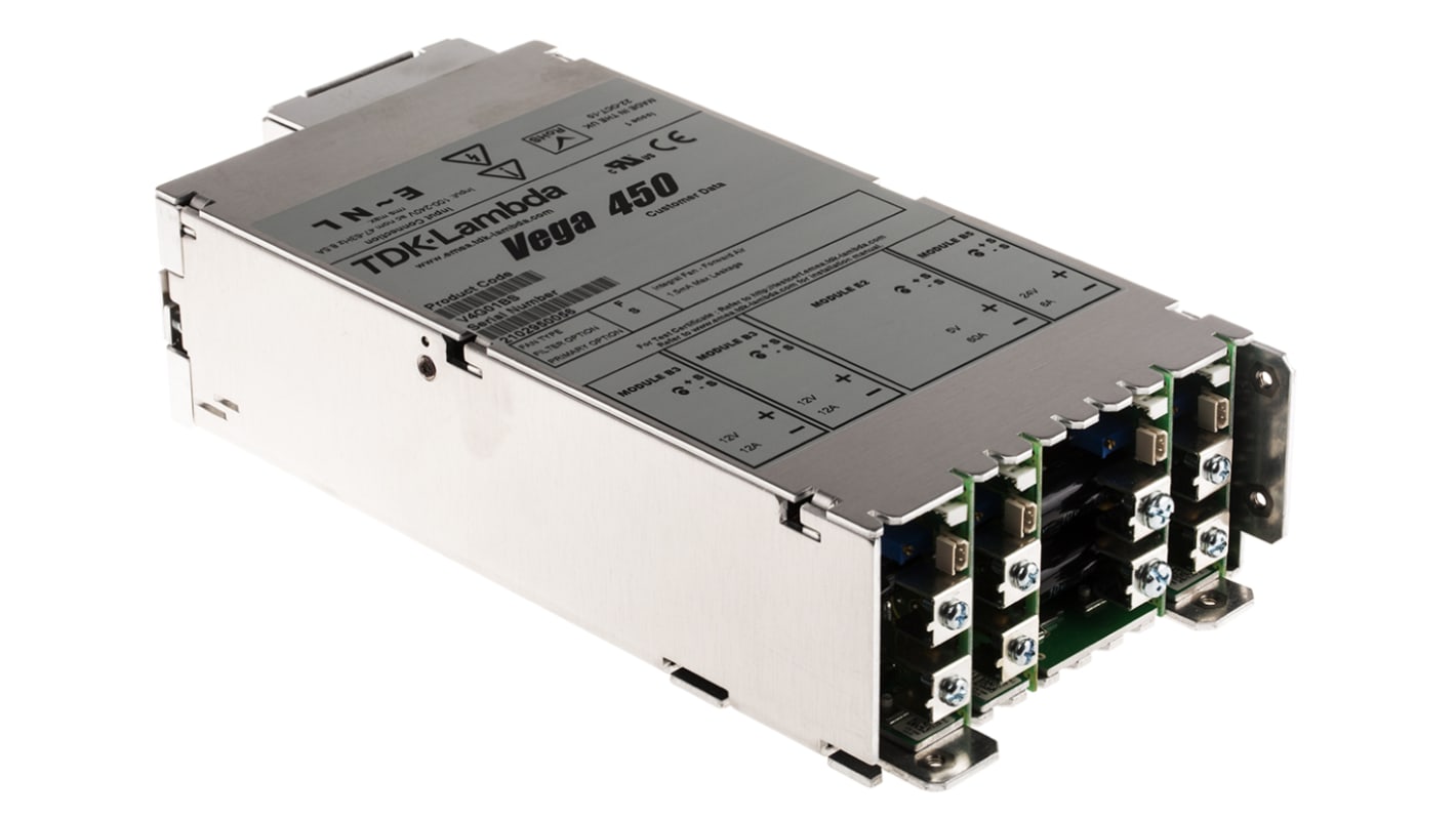 TDK-Lambda Schaltnetzteil, 5 V dc, 12 V dc, 24 V dc / 6 A, 12 A, 60 A 4-Kanal 450W 130 → 330 V dc, 90 →