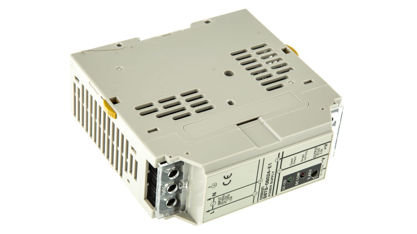 Omron S8TS Switch Mode DIN Rail Power Supply, 85 → 264V ac ac Input, 24V dc dc Output, 2.5A Output, 60W