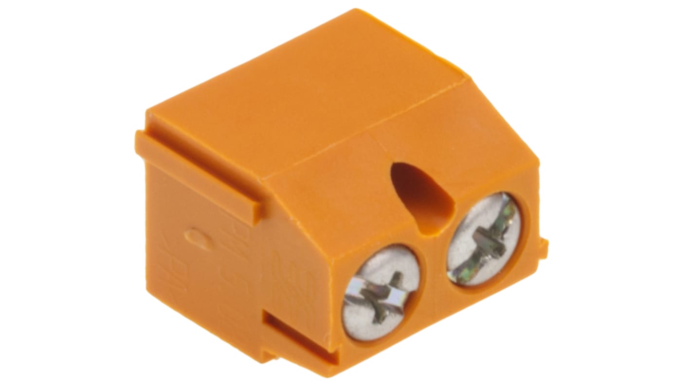 Weidmuller PM 5.08 Series PCB Terminal Block, 2-Contact, 5.08mm Pitch, Through Hole Mount, 1-Row, Screw Termination