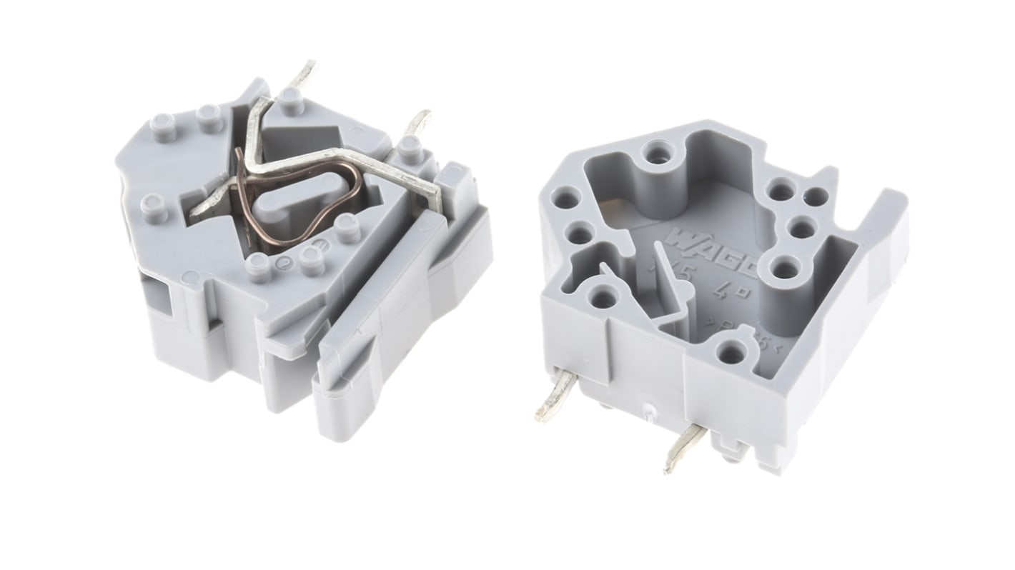 Wago PCB Terminal Block, 1-Contact, Through Hole Mount, 1-Row, Spring Cage Termination