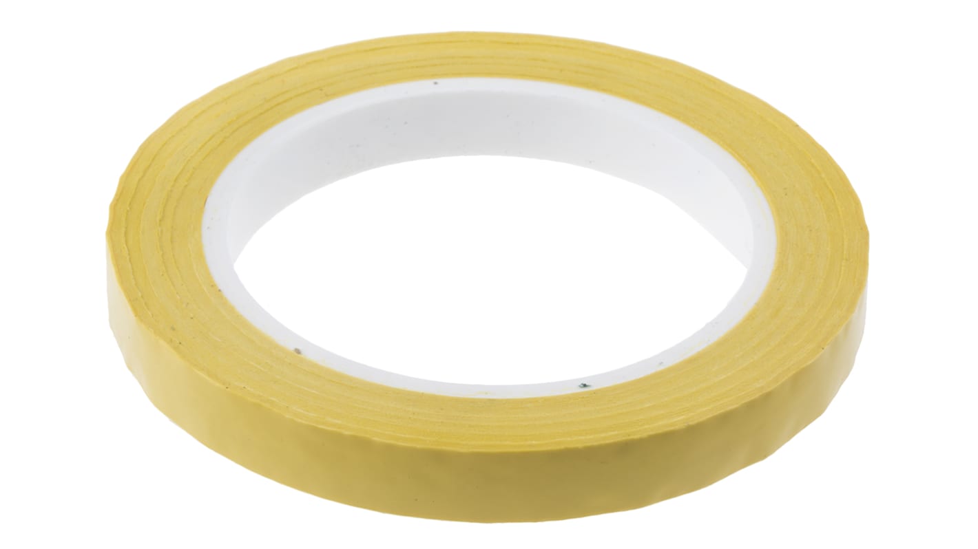 RS PRO AT4004 Yellow Polyester Film Electrical Tape, 12mm x 66m