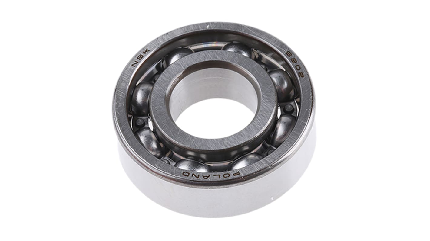 NSK 6202 Single Row Deep Groove Ball Bearing- Open Type 15mm I.D, 35mm O.D