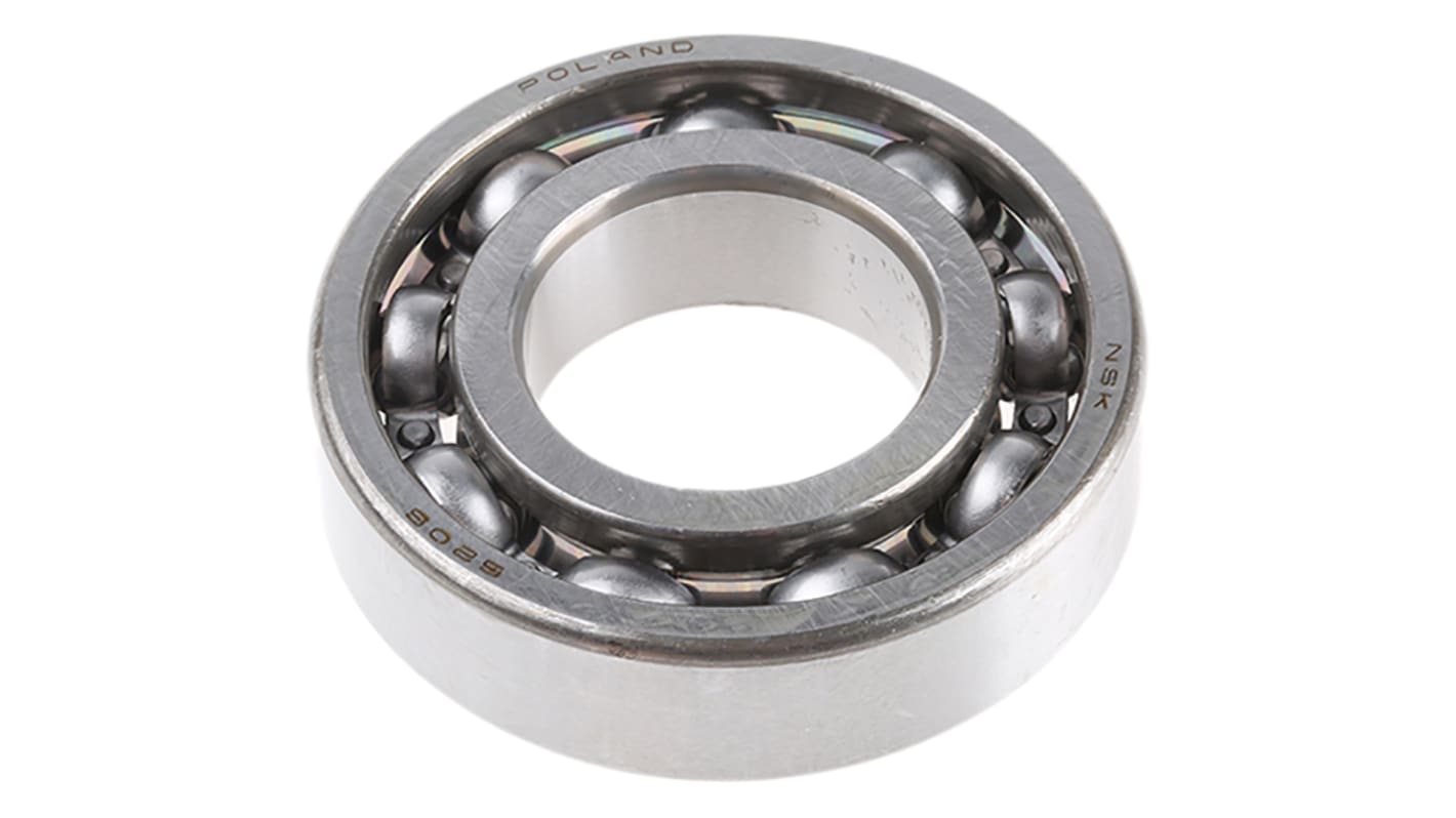 NSK 6206 Single Row Deep Groove Ball Bearing- Open Type 30mm I.D, 62mm O.D