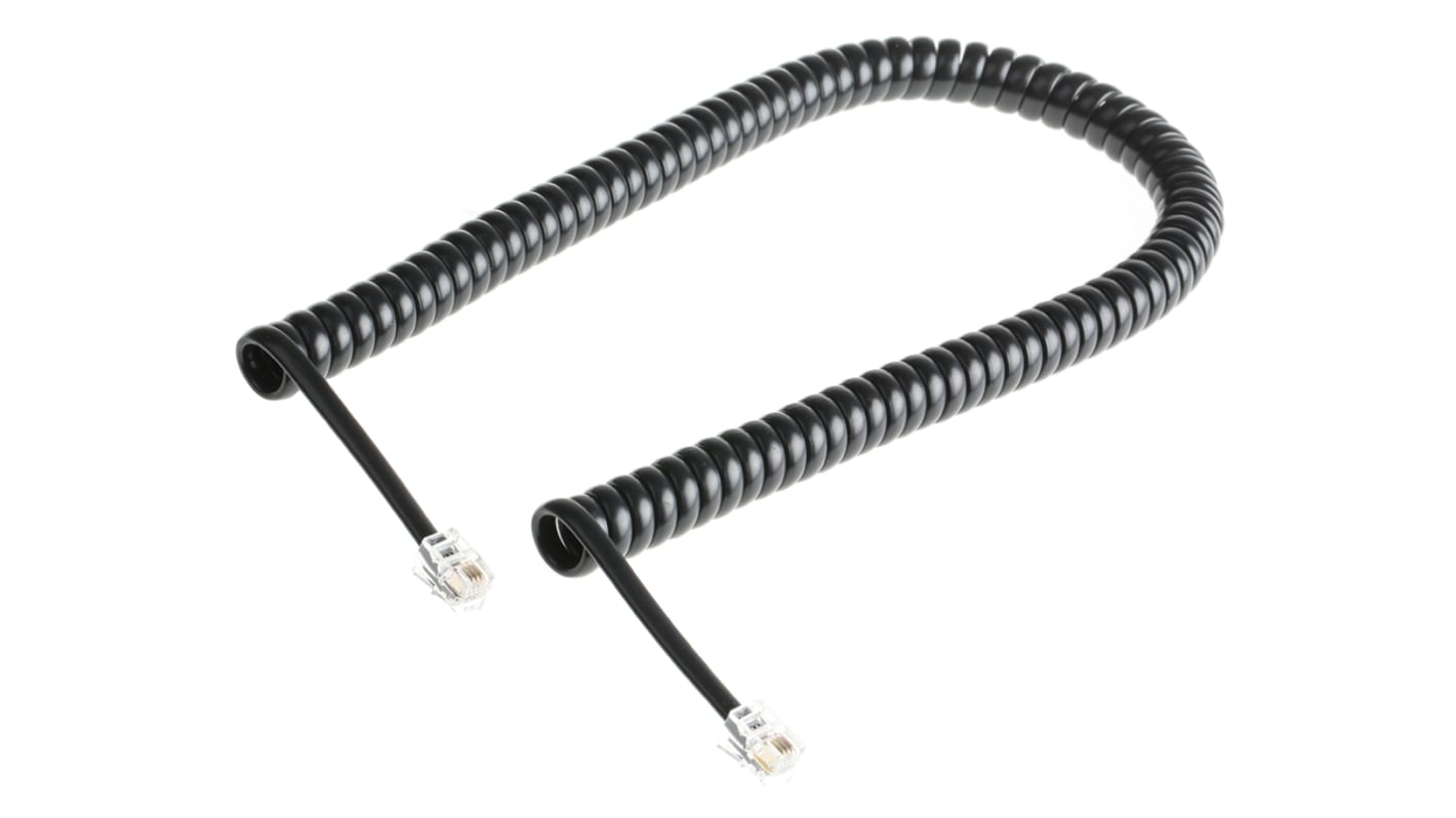 Kabel telefoniczny Czarny 3m SPE190840, Decelect