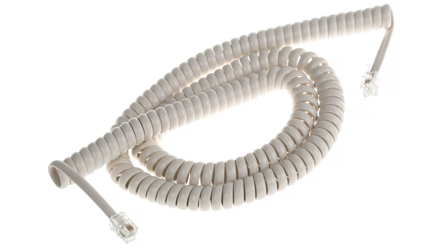 Decelect Forgos Phone Accessory, Telephone Cord, Ivory, 5m