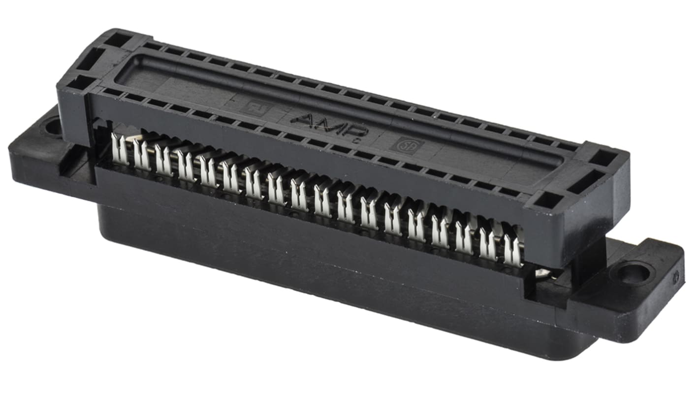 Conector D-sub TE Connectivity, Serie Amplimite HDF-20, paso 2.76mm, Ángulo de 90° , Montaje de Cable, Hembra,
