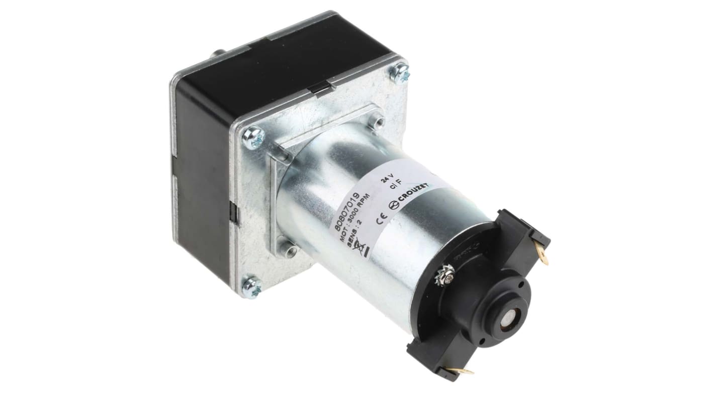 Crouzet Bürsten-Getriebemotor bis 5 Nm, 24 V dc / 15,6 W, Wellen-Ø 8mm, 65mm x 65mm