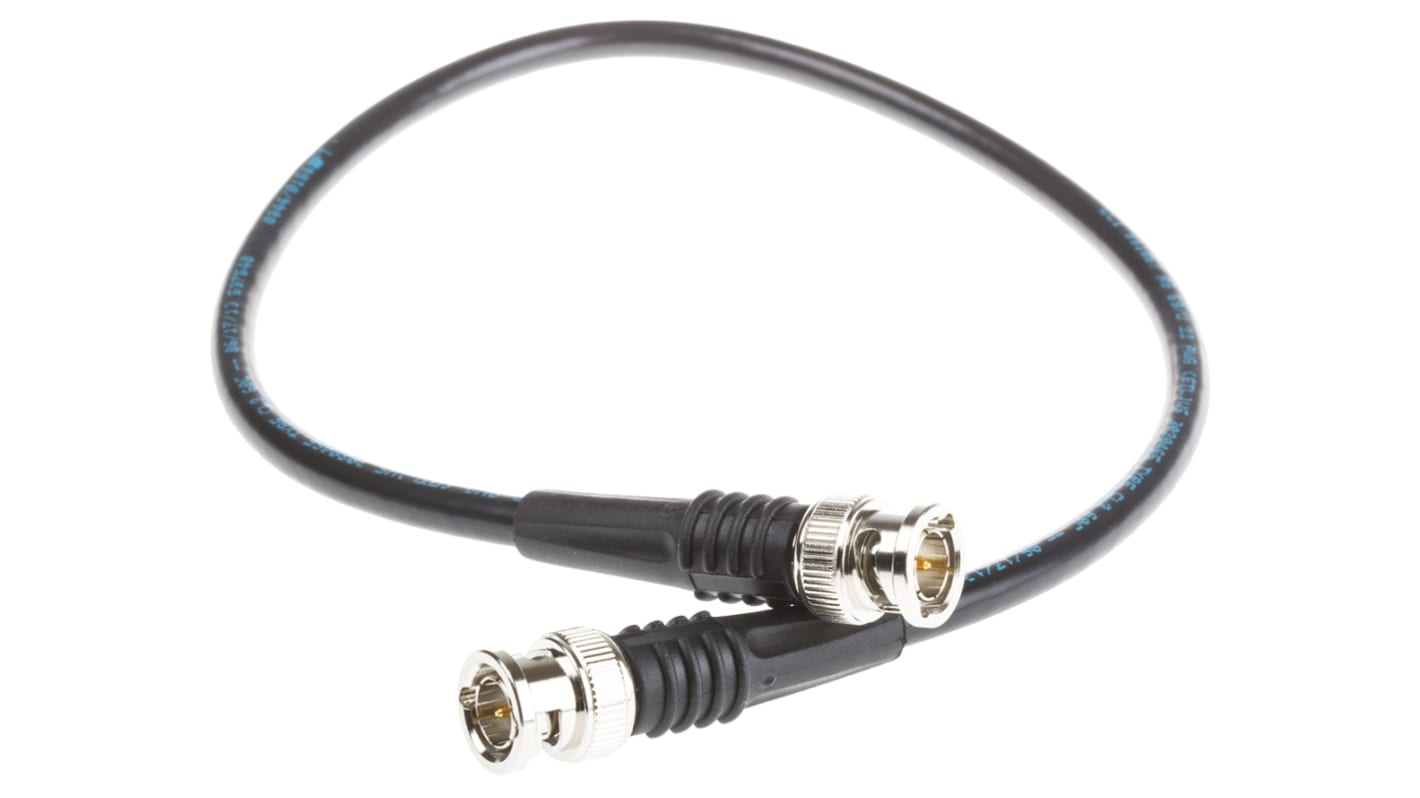 TE Connectivity Male BNC to Male BNC Coaxial Cable, 1m, RG59 Coaxial, Terminated