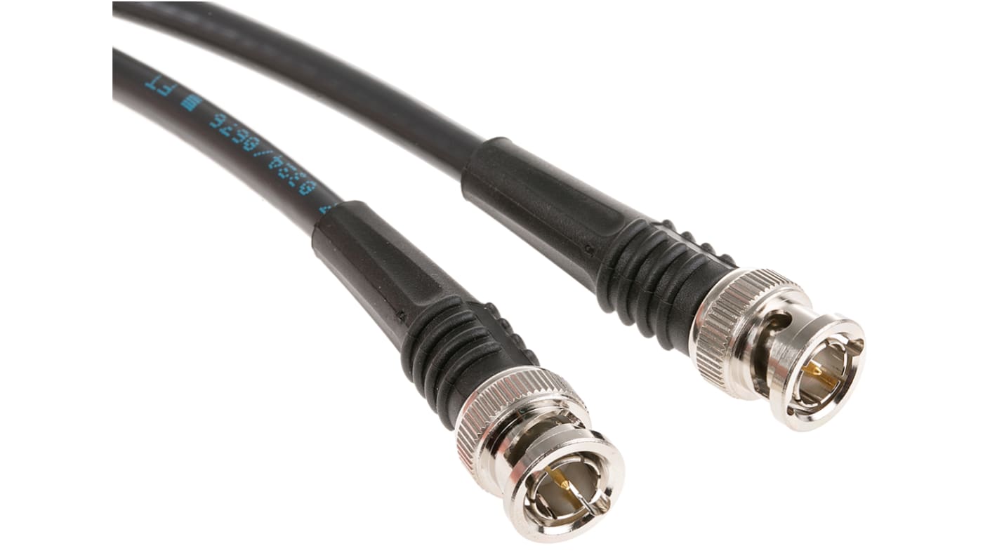 TE Connectivity Male BNC to Male BNC Coaxial Cable, 1m, RG59 Coaxial, Terminated