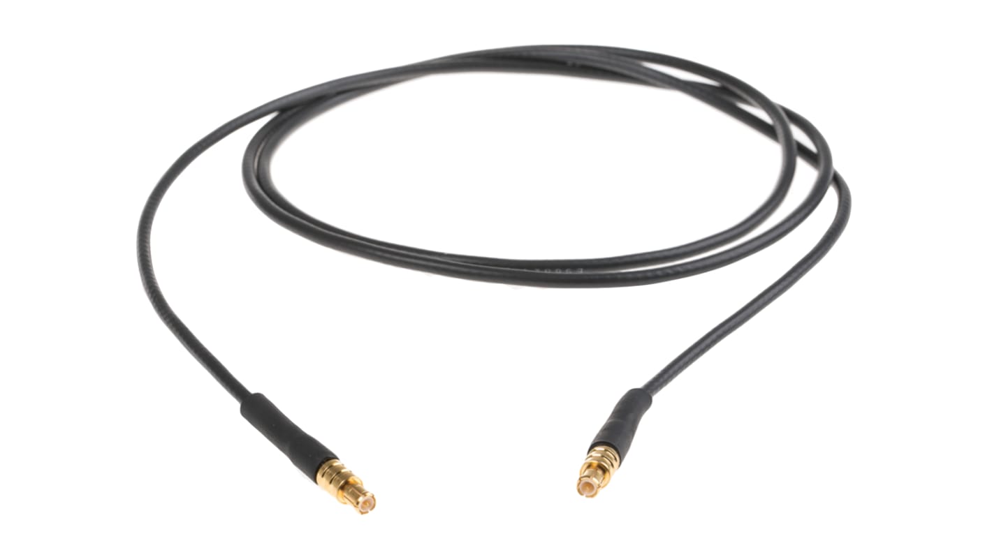 TE Connectivity Male MCX to Male MCX Coaxial Cable, 1m, RG174 Coaxial, Terminated