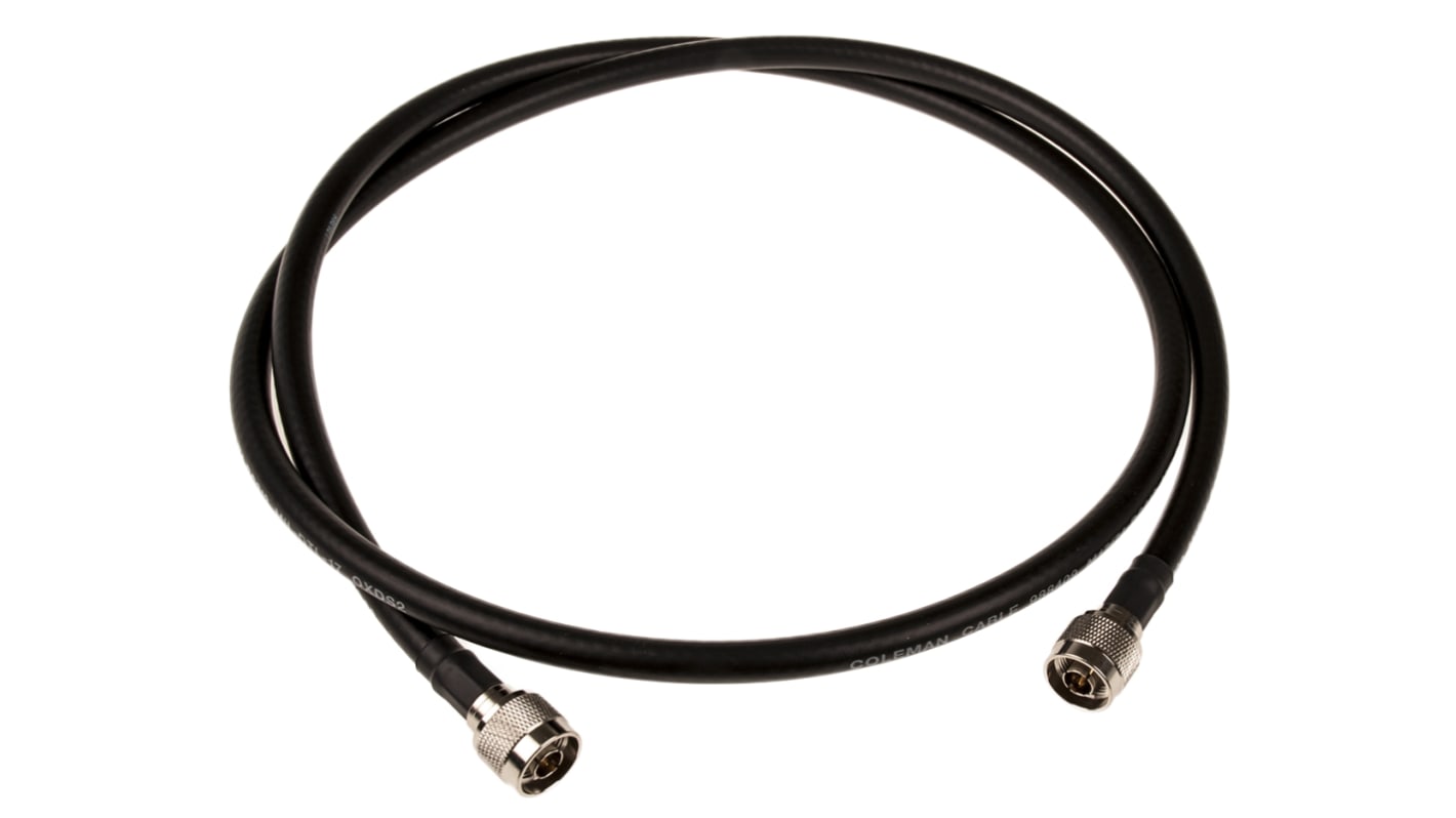 TE Connectivity Male N Type to Male N Type Coaxial Cable, 1.5m, RG213 Coaxial, Terminated