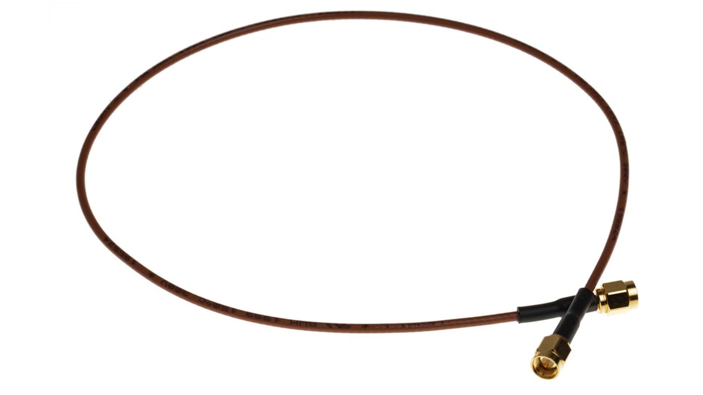 TE Connectivity Male SMA to Male SMA Coaxial Cable, 500mm, RG316 Coaxial, Terminated