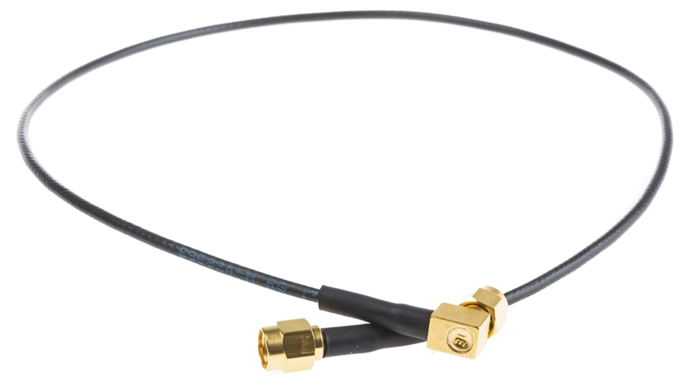 TE Connectivity Male SMA to Male SMA Coaxial Cable, 500mm, RG174 Coaxial, Terminated