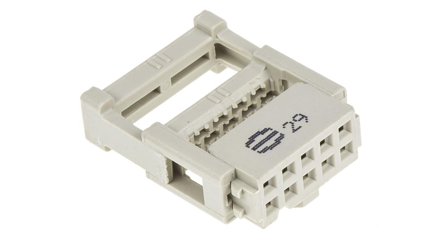 Conector IDC hembra HARTING serie SEK-18 de 10 vías, paso 2.54mm, 2 filas, Montaje de Cable