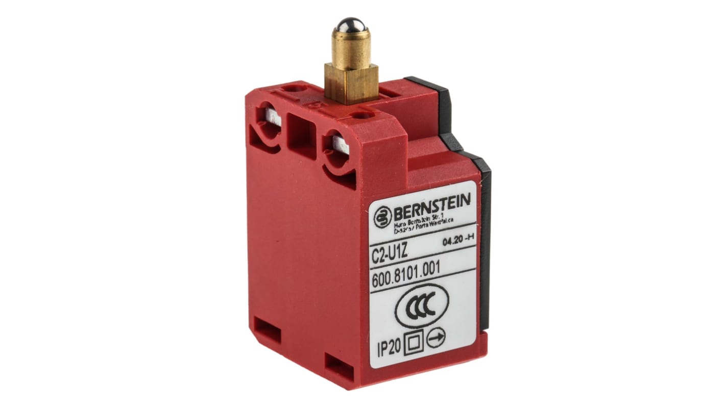 Bernstein AG C2 Series Plunger Interlock Switch, NO/NC, IP20, Glass Reinforced Plastic (GRP) Housing
