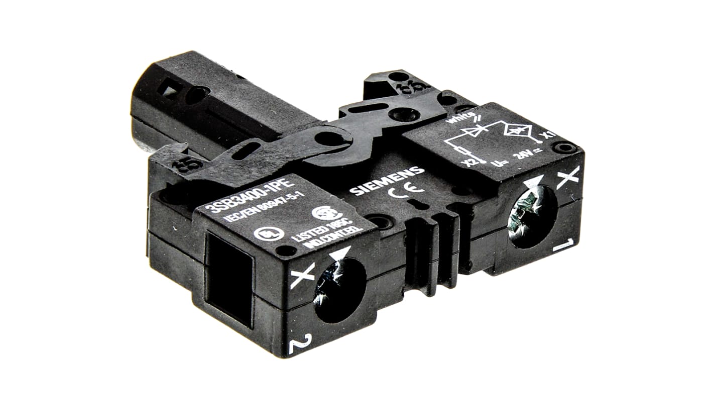 Siemens Lampenfassung, Siemens 3SB3 -Serie , LED, Weiß, 24 V, Schraubanschluss, Typ Lichtblock