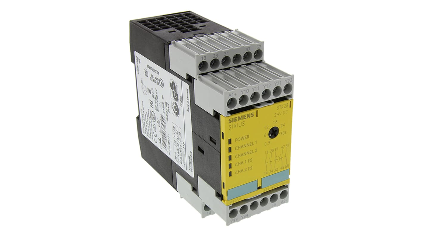 Siemens Single-Channel Speed/Standstill Monitoring Safety Relay, 24V dc, 2 Safety Contacts