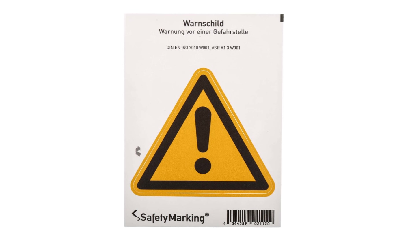 Wolk Gefahren-Warnschild, PVC selbstklebend 'Achtung', 100 mm x 100mm