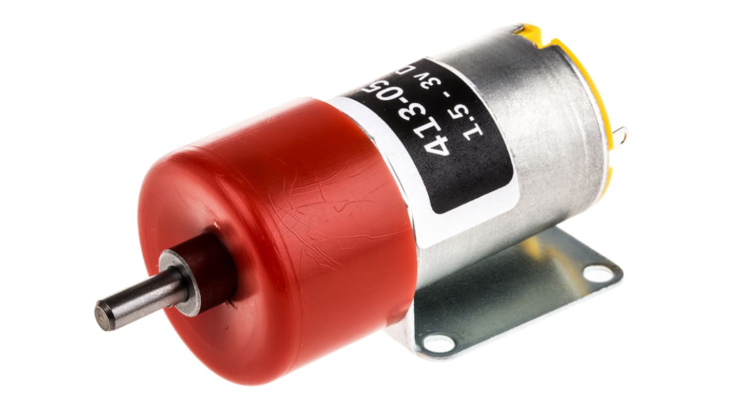 RS PRO Bürsten-Getriebemotor bis 4 Ncm, 3 V dc / 1,71 W, Wellen-Ø 4mm, 27mm x 59mm