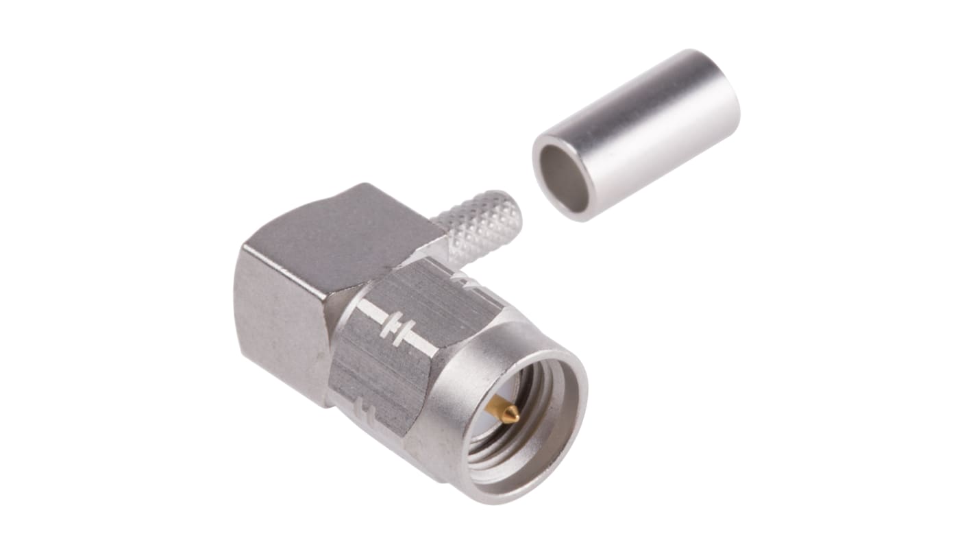 Radiall, Plug Cable Mount SMA Connector, 50Ω, Crimp Termination, Right Angle Body