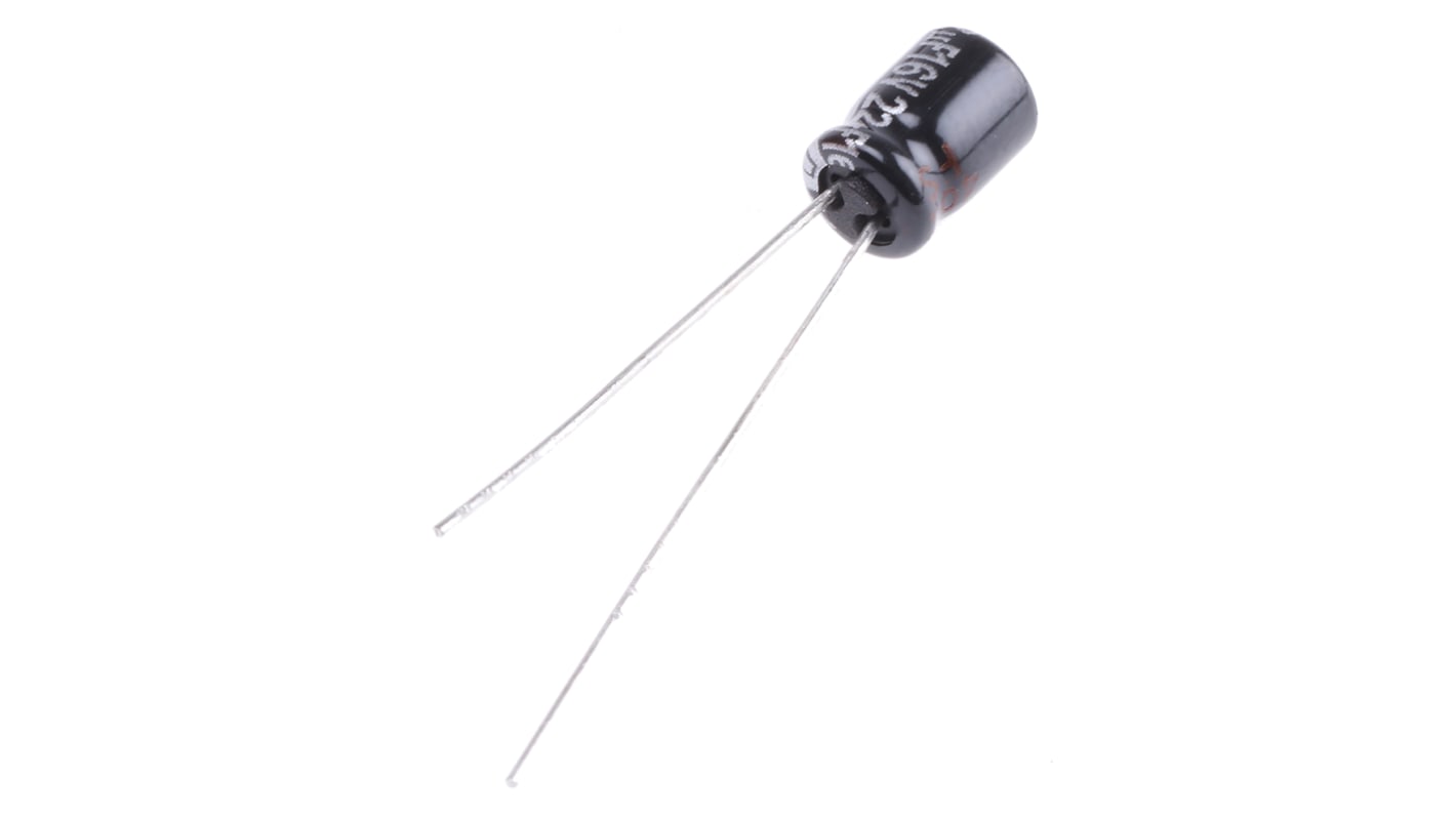 Panasonic GA, THT Aluminium-Elektrolyt Kondensator 22μF ±20% / 16V dc, Ø 5mm x 7mm, bis 105°C