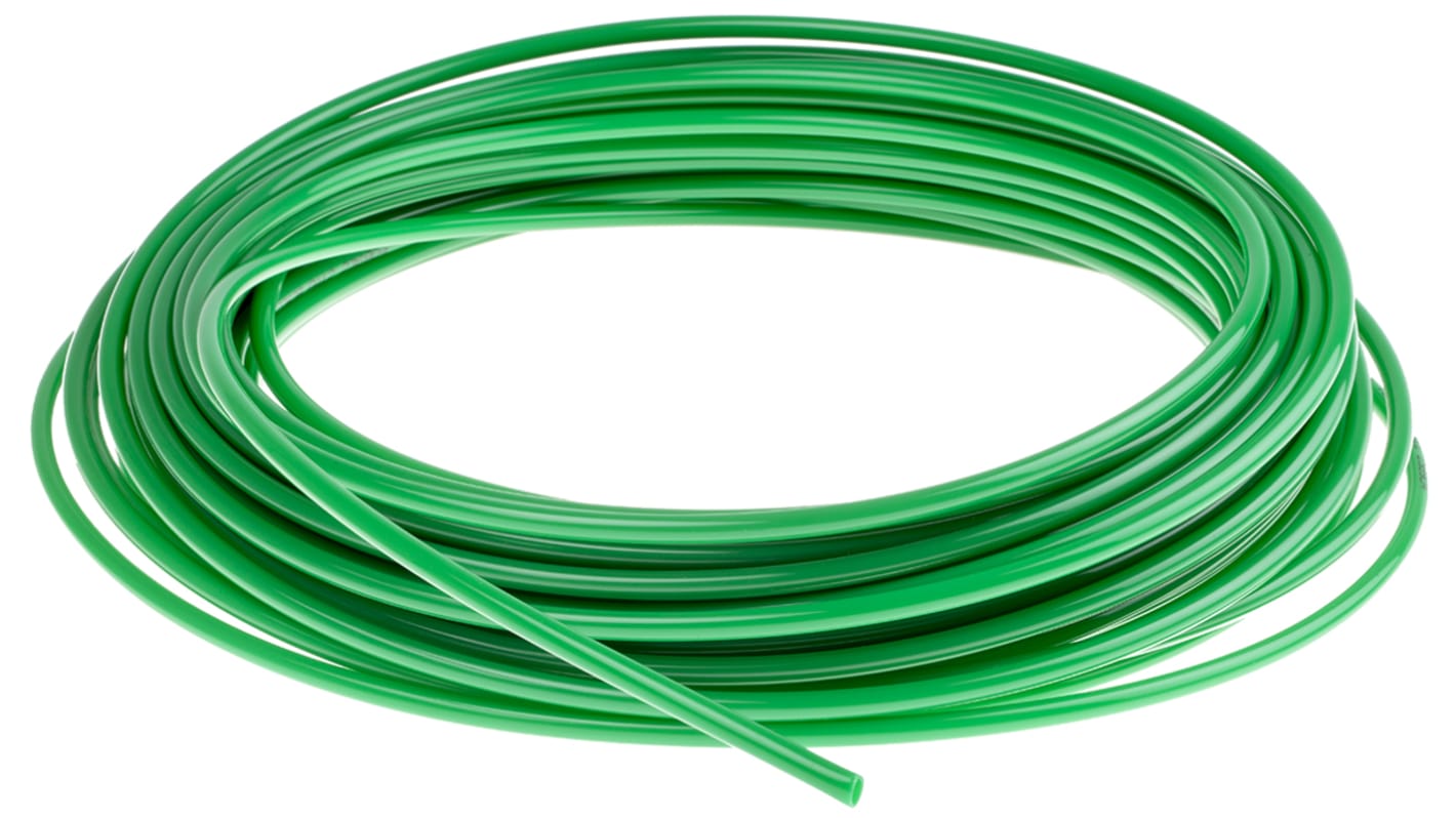 Tubo per aria compressa RS PRO in Nylon, Ø int. 4.5mm, Ø est. 6mm, lungh. 30m, col. Verde