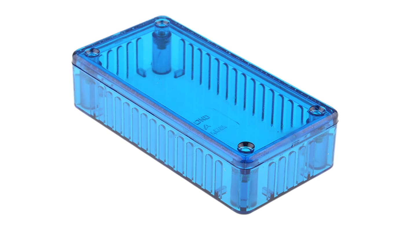 Contenitore Hammond in Policarbonato 100 x 50 x 25mm, col. Blu trasparente, IP54