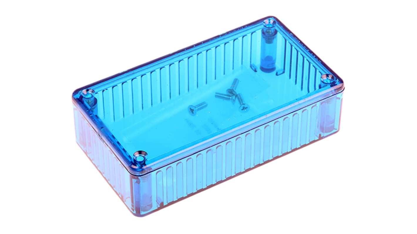 Caja Hammond de Policarbonato Azul transparente, 112 x 62 x 27mm, IP54