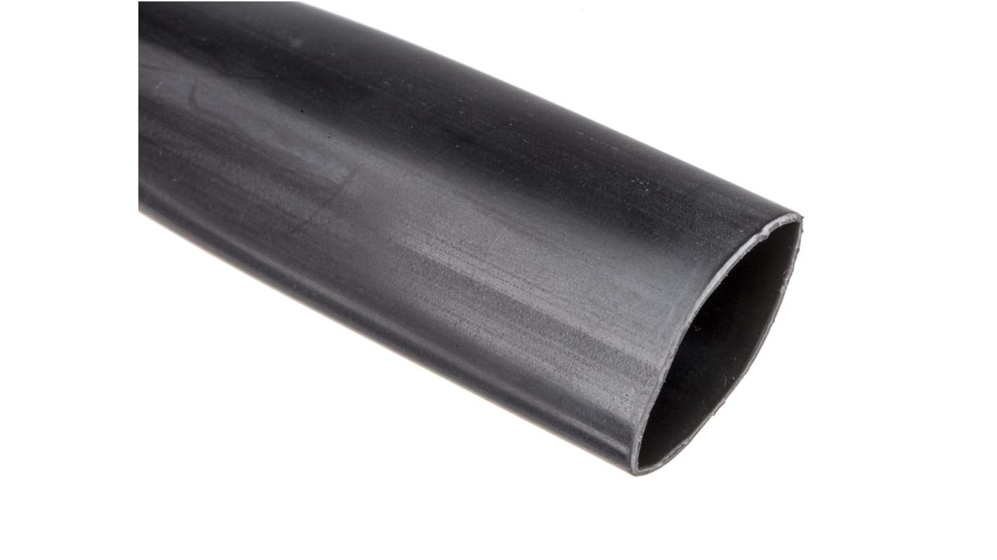 RS PRO Wärmeschrumpfschlauch, Polyolefin Schwarz, Ø 12.7mm Schrumpfrate 2:1, Länge 300mm